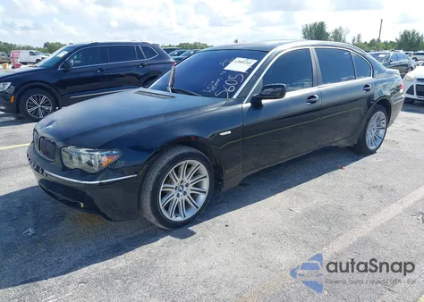 2005 BMW 745Li z USA, uszkodzony, nr VIN WBAGN63585DS60511